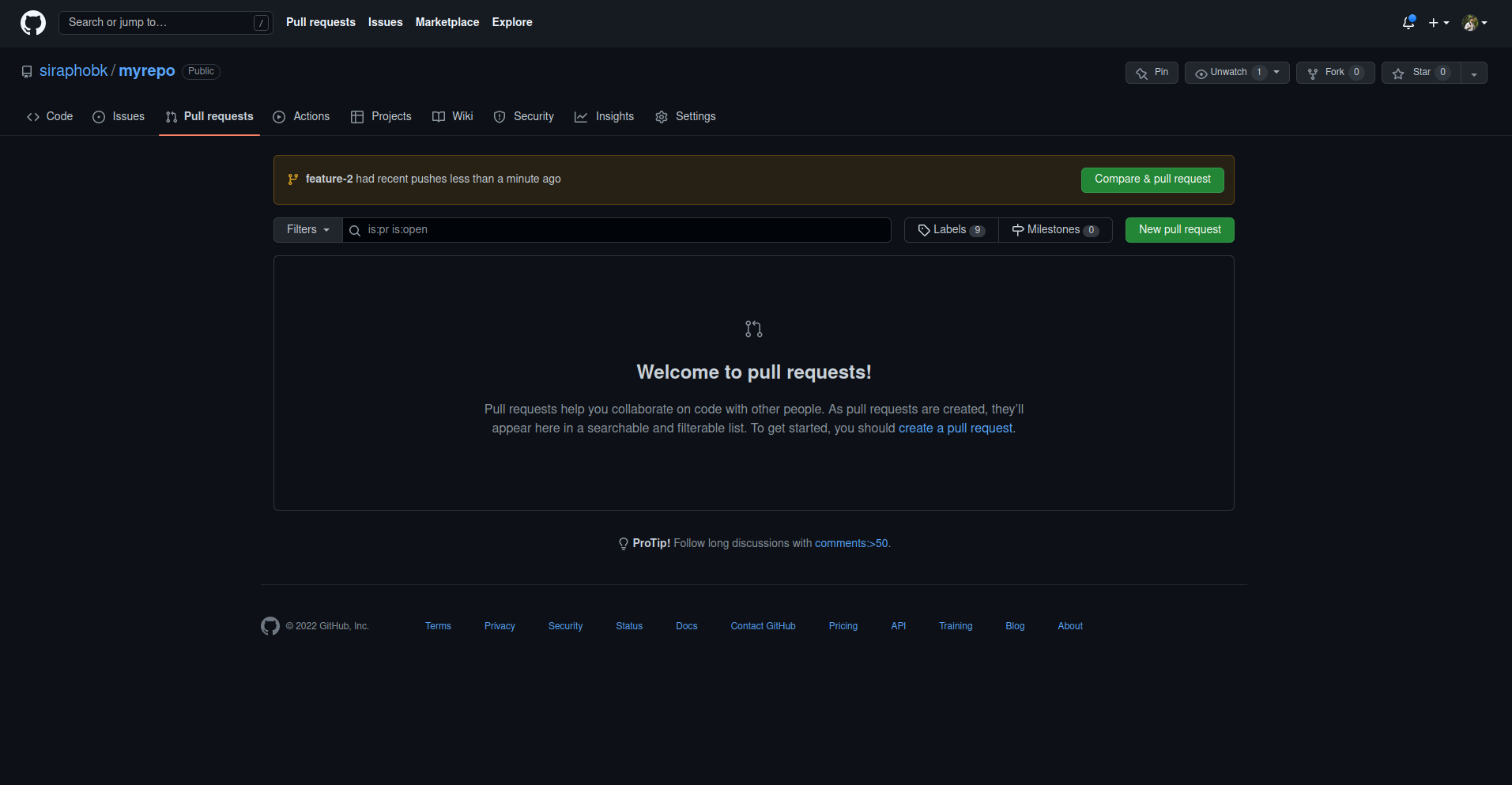 pull request page