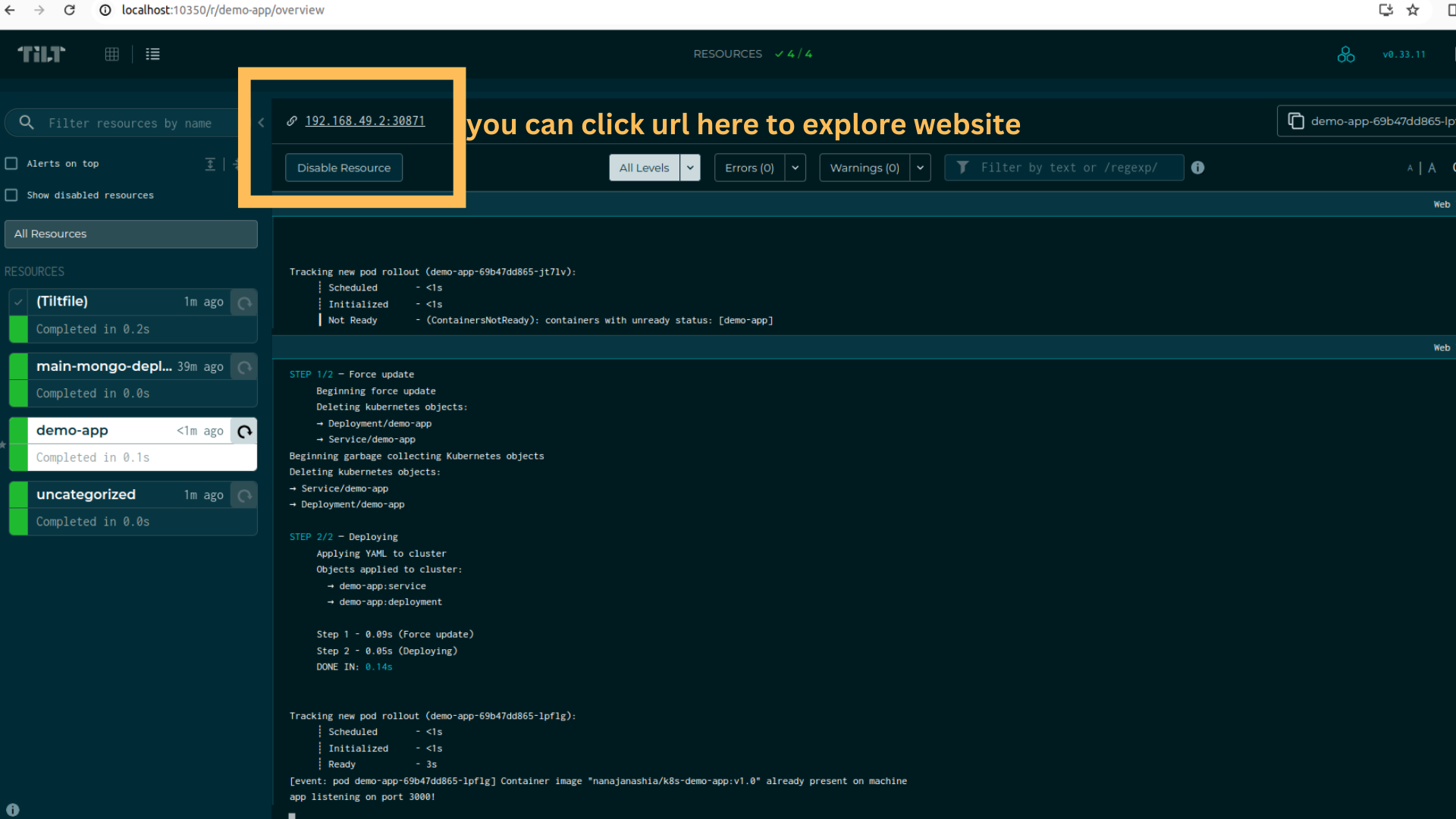 Web UI tilt image